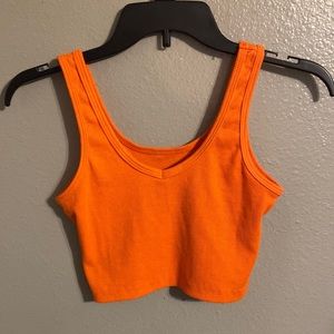 Cute orange cropped tank top